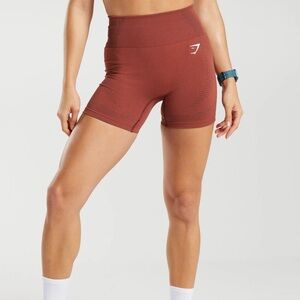 Gymshark Vital Seamless 2.0 Shorts High Waisted Brick Red Marl size L Athleisure